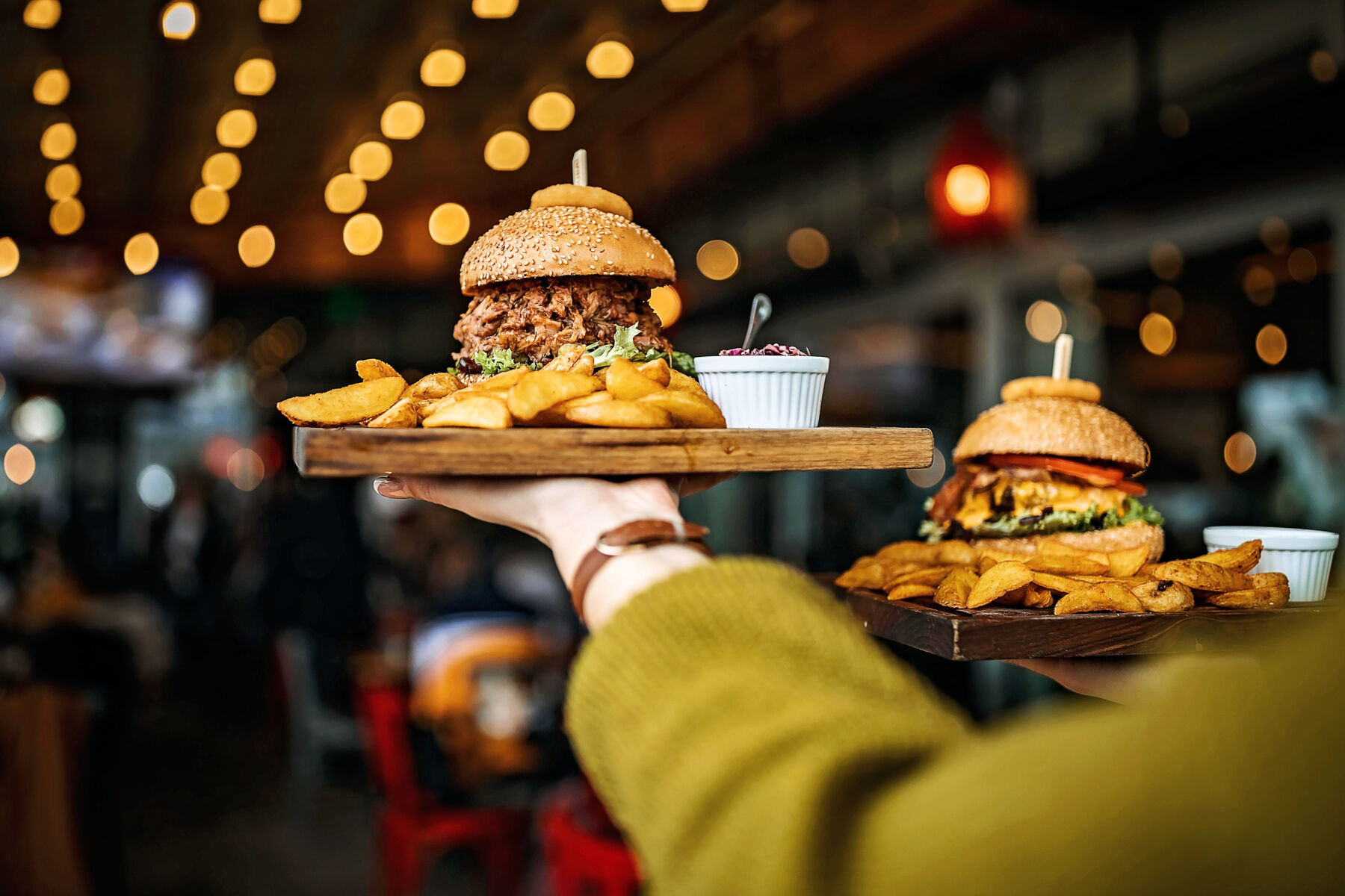 People Eating at Restaurant