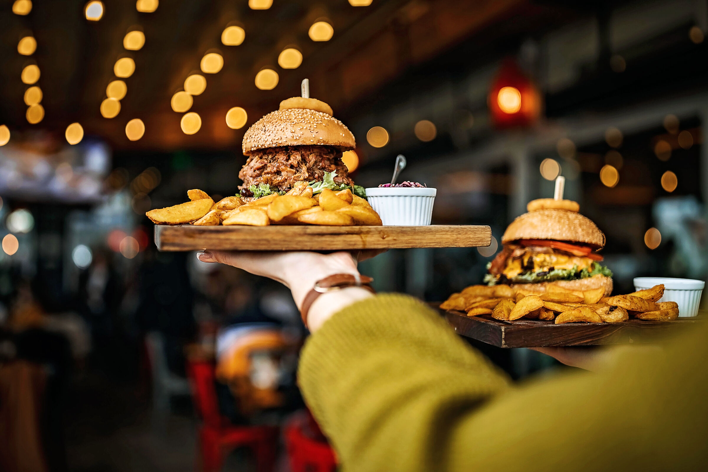People Eating at Restaurant