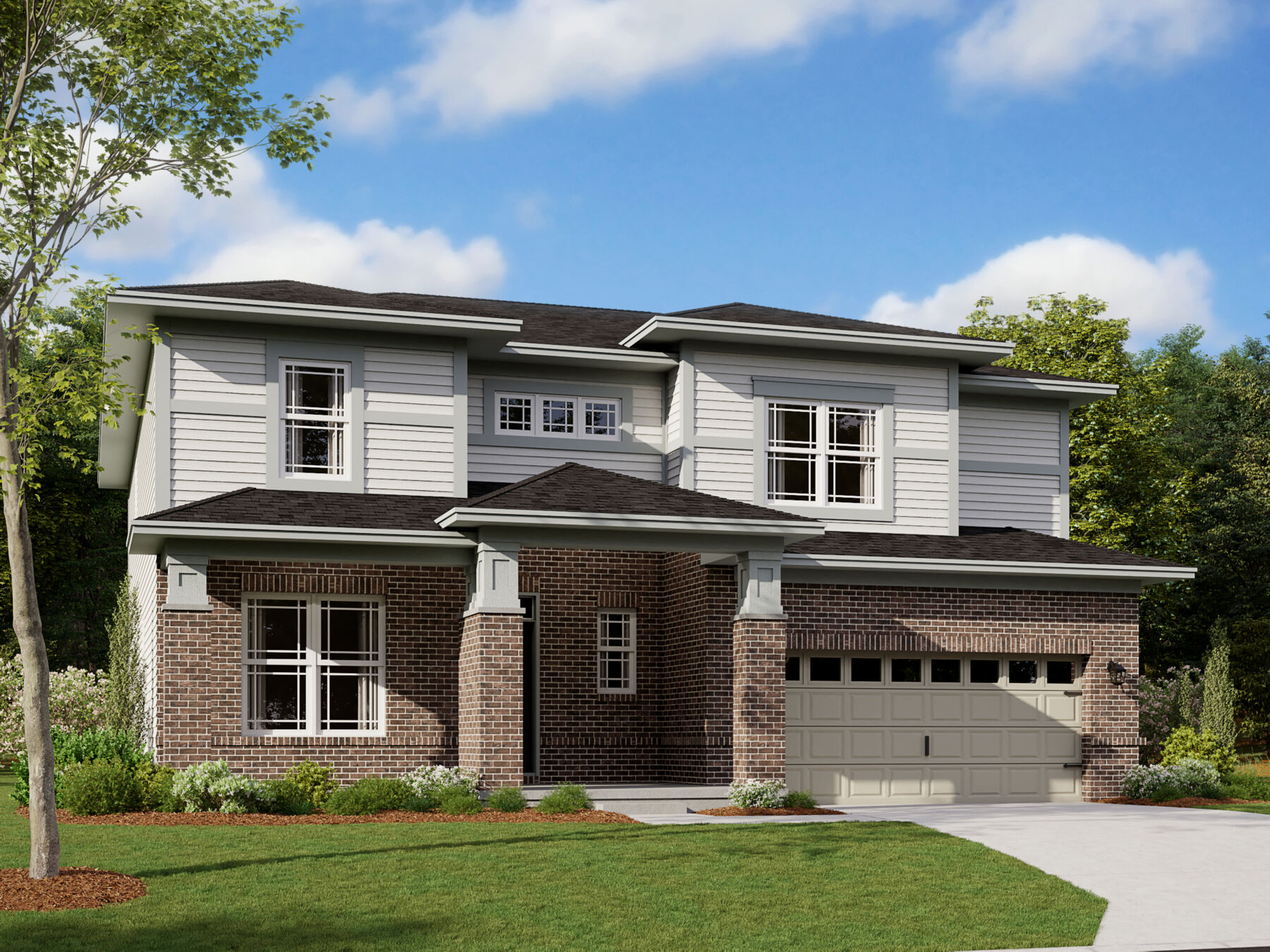Berkeley Elevation E with Optional Brick