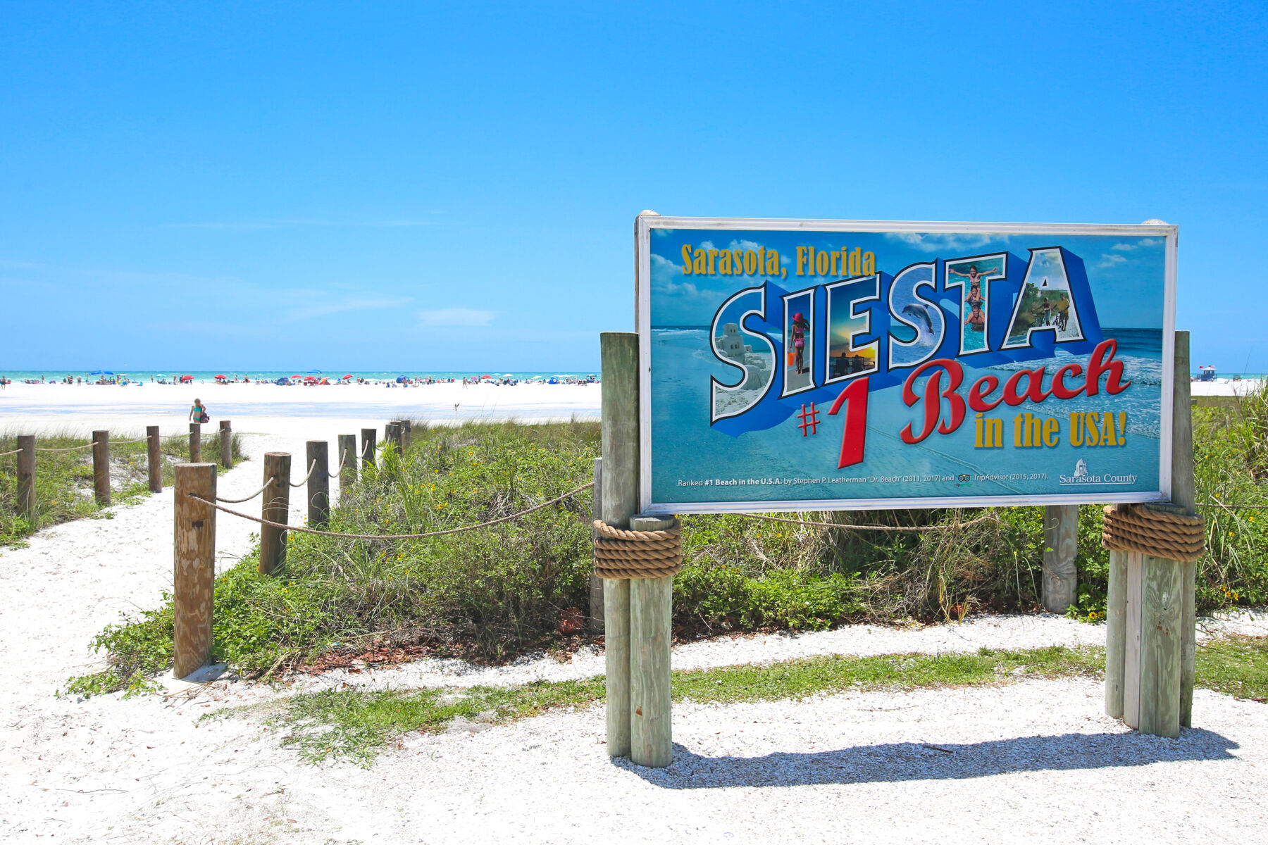 Siesta Key #1 Beach in USA Sign