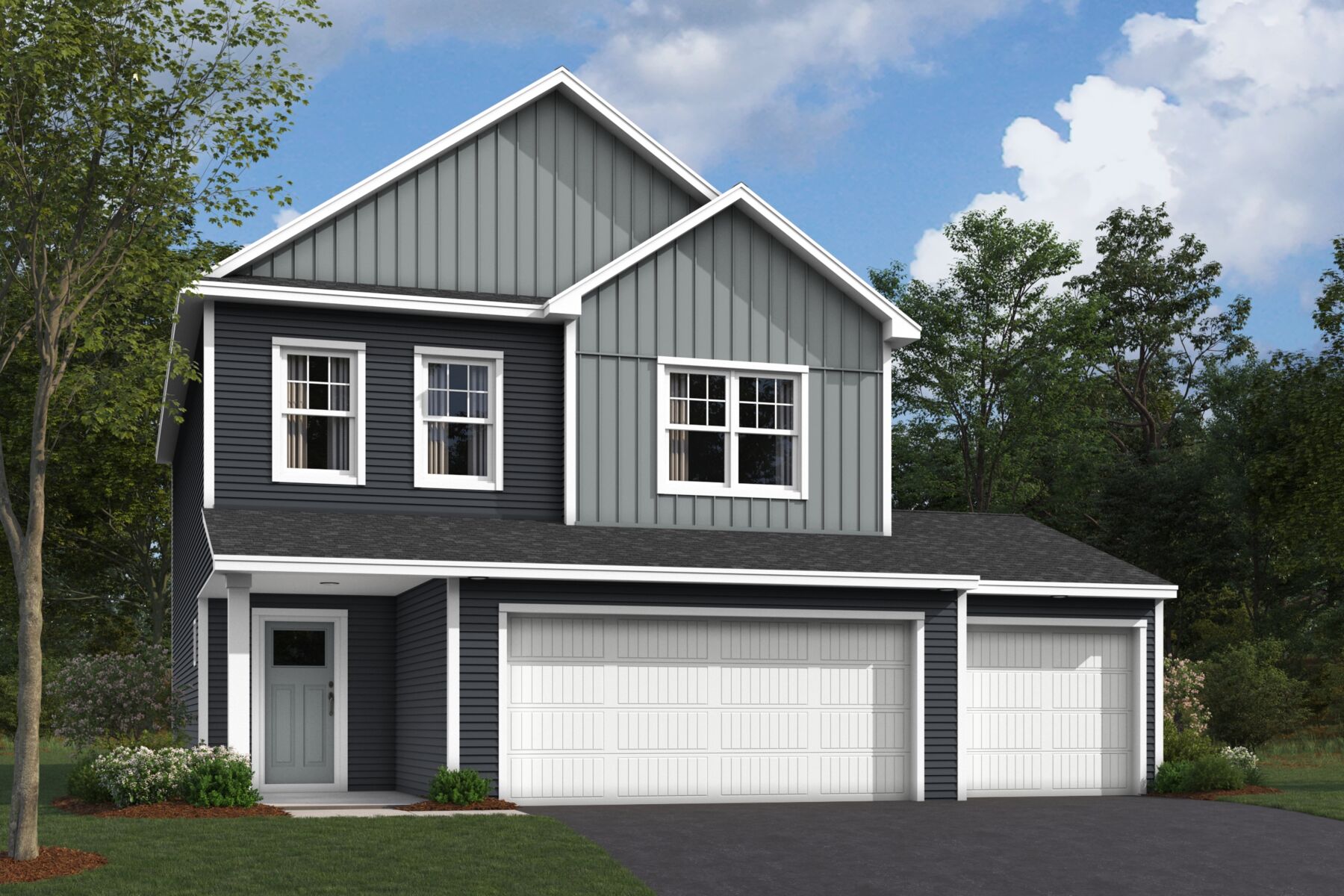 Concord Elevation C 3 car garage