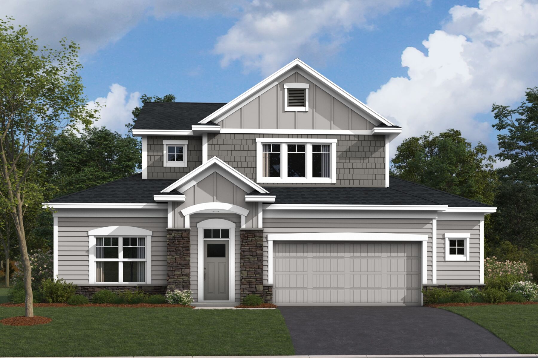 Aspen Elevation C | 2 1/2 Car 