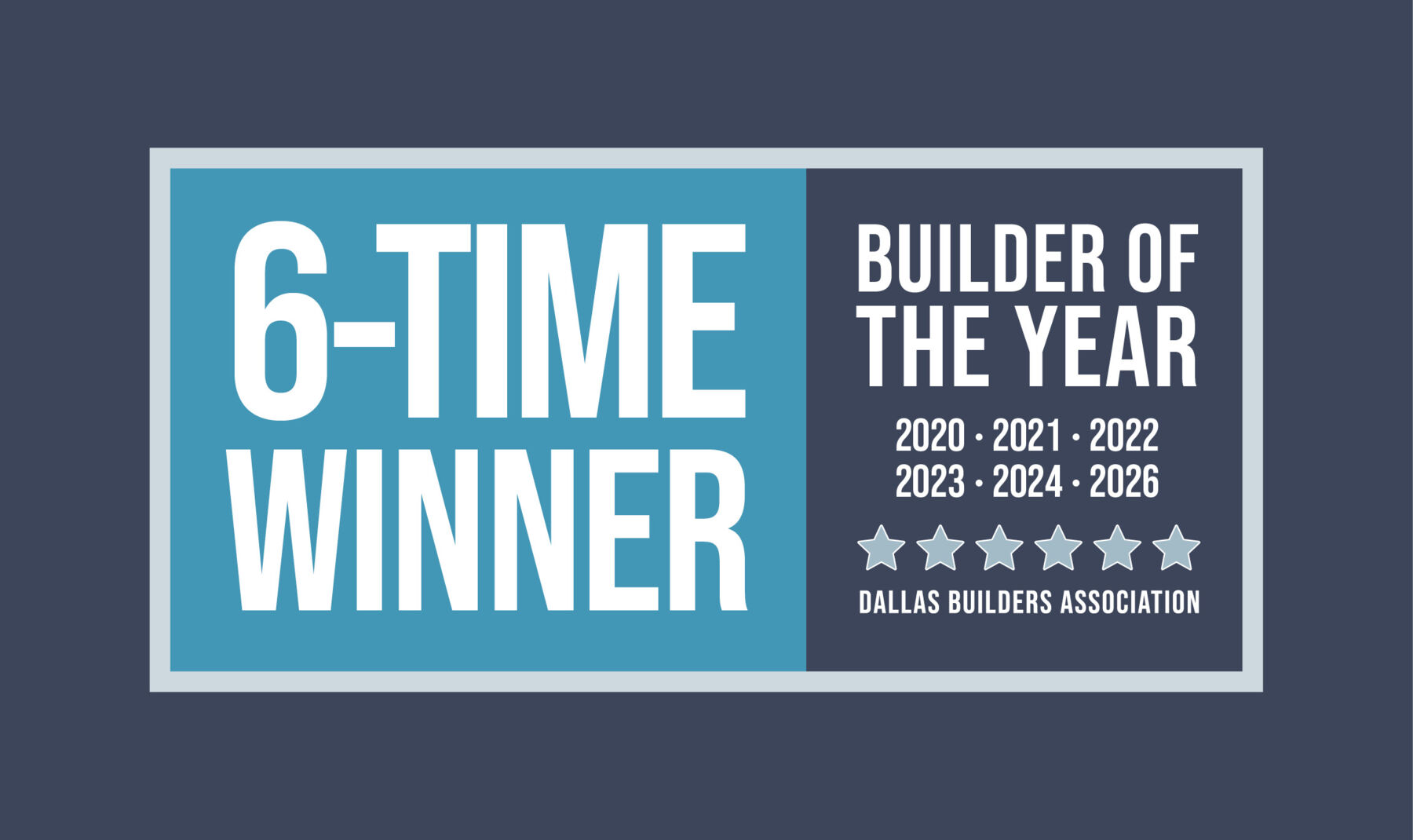 6-Time Builder of the Year Graphic