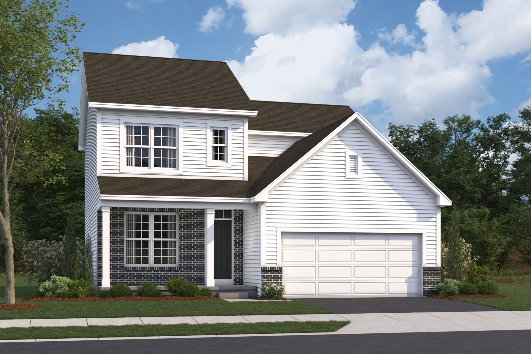Brecksville Elevation A w/ Optional Brick