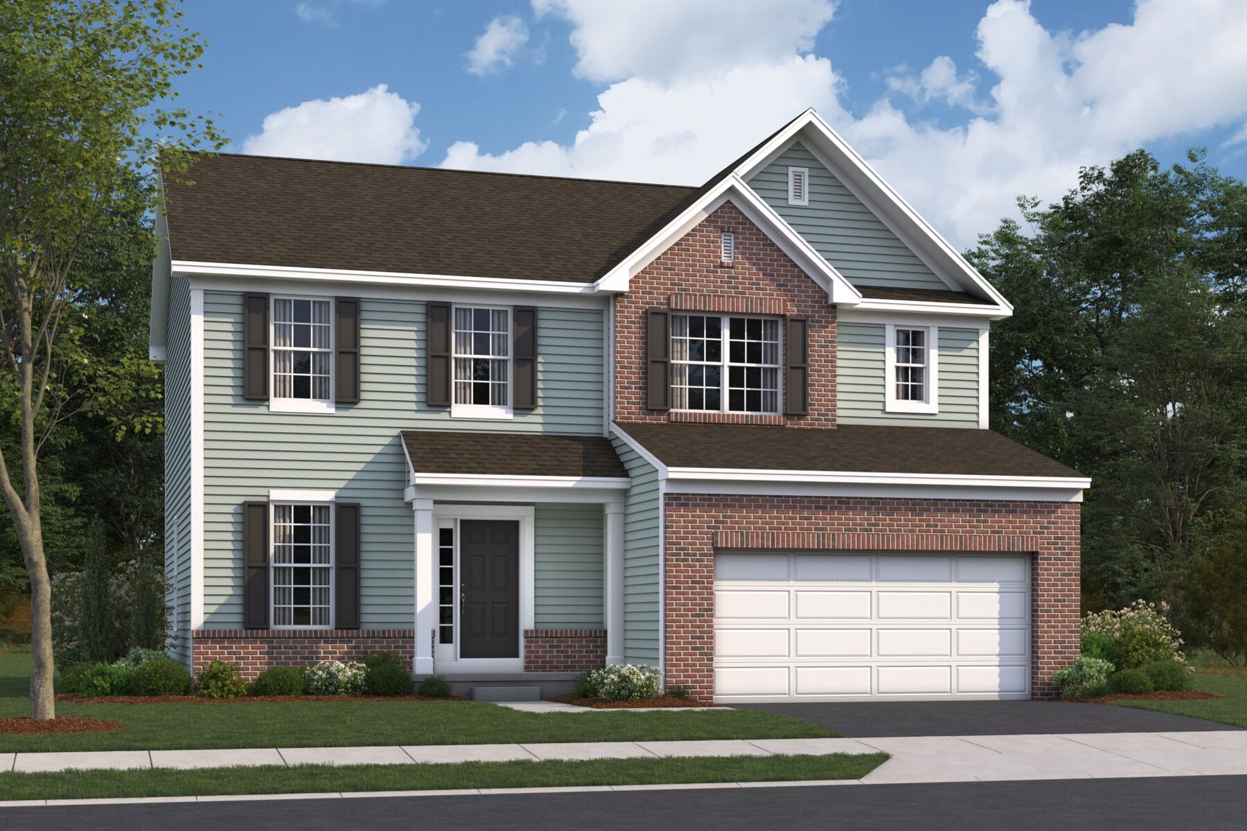 Delaware Elevation A w/ Optional Brick