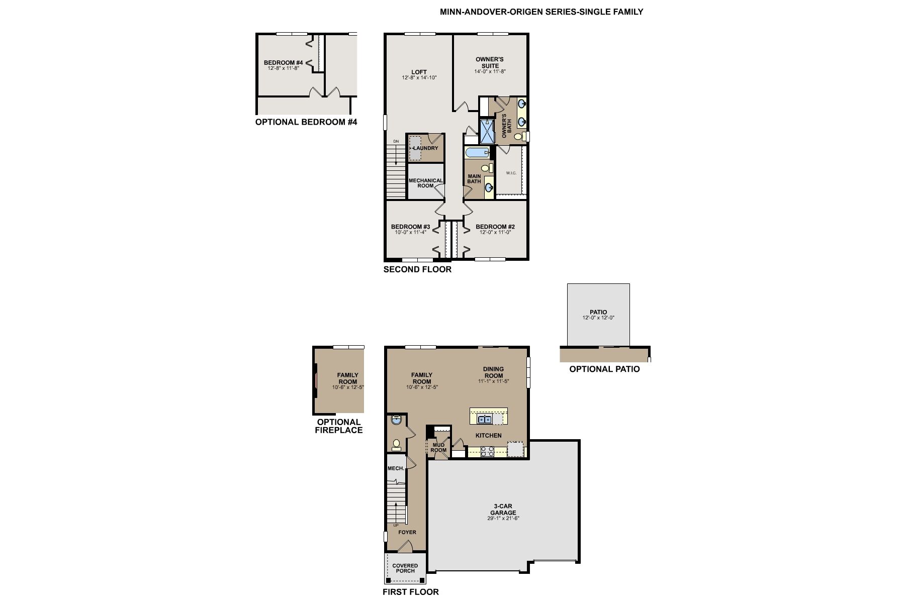 Andover Floorplan 3 car