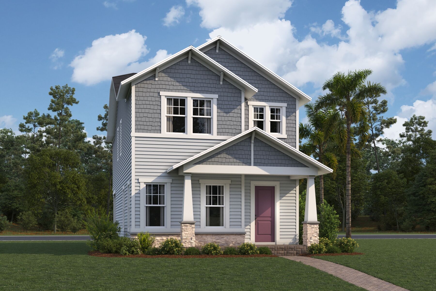 Jensen Elevation  Traditional Coastal Craftsman
