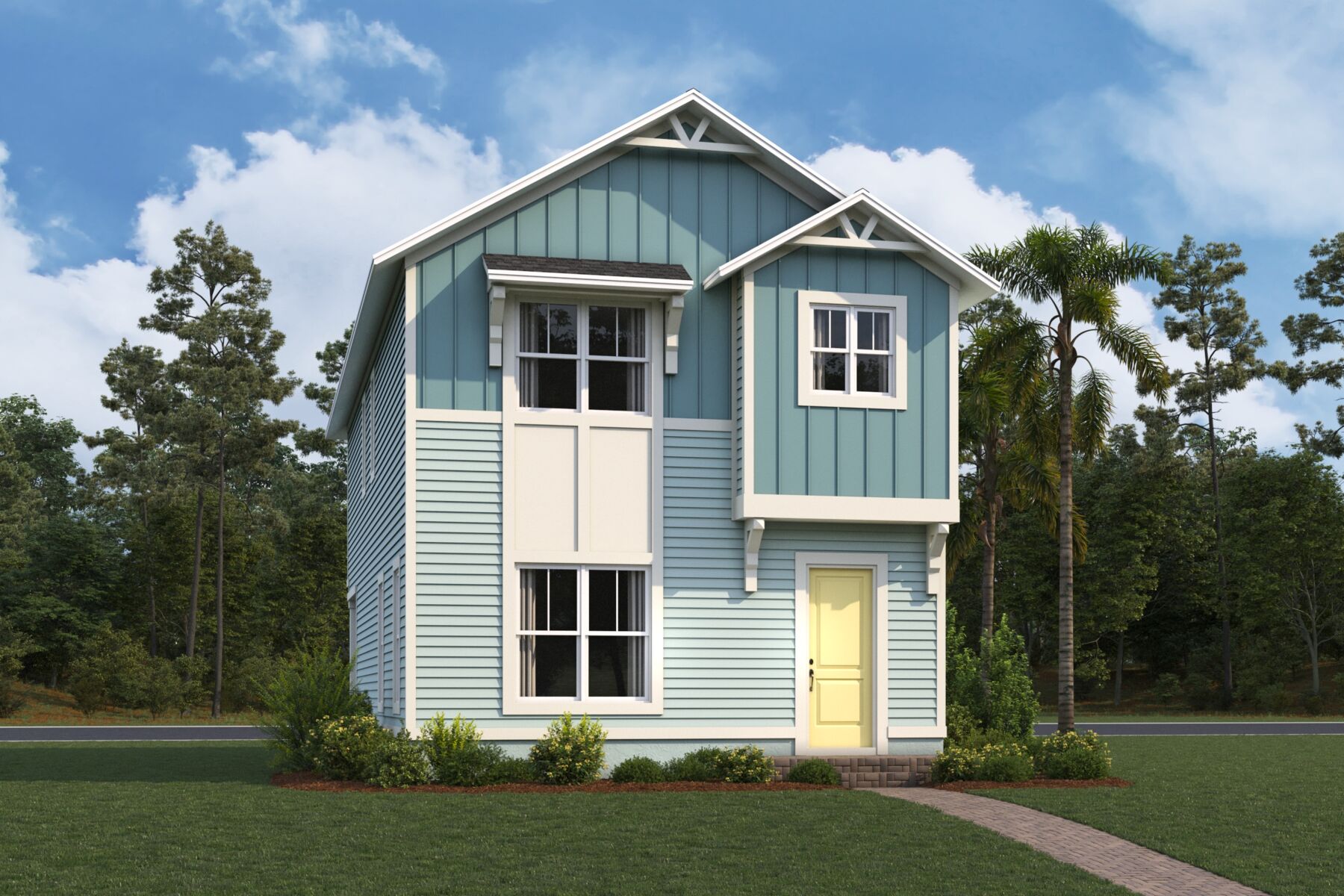 Jensen Elevation  Transitional Farmhouse