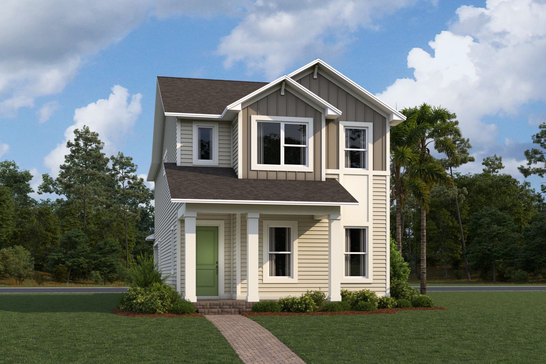Sandestin Elevation  Transitional Farmhouse