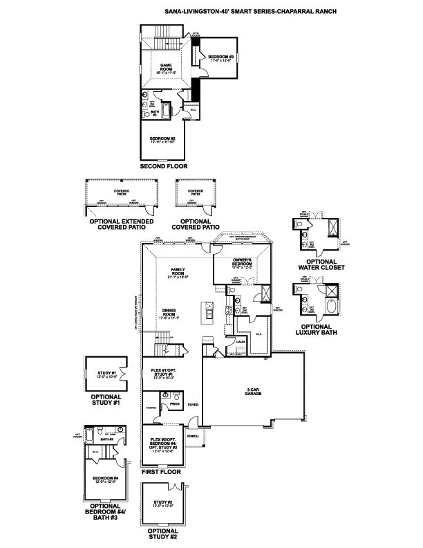 Livingston 3 Car Floorplan Print
