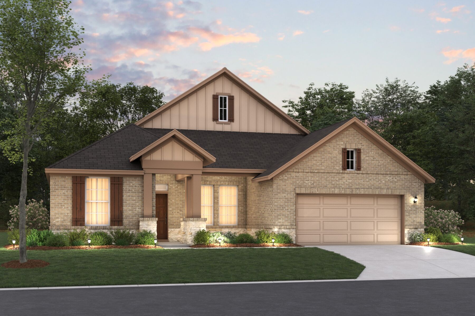 Highlander Elevation D - Optional Stone