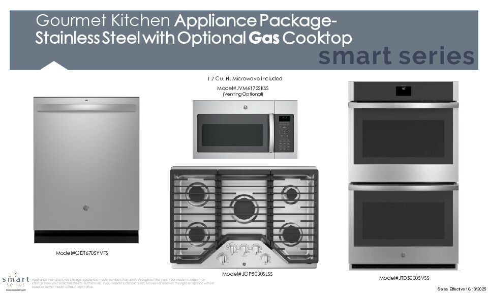 Elegance 1 Gourmet Kit Appliance Pkg W Opt Gas Cooktop