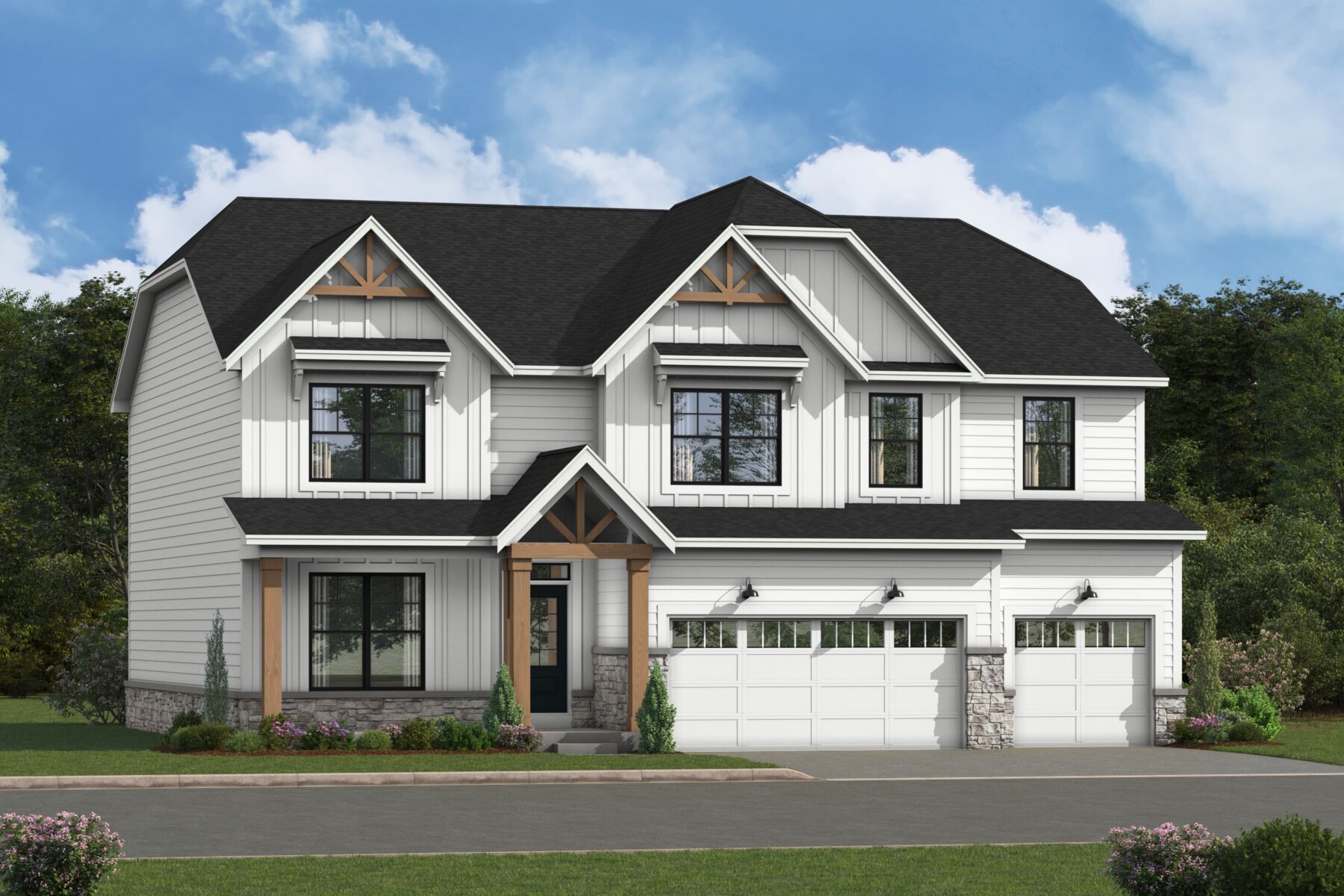 Lyndale Elevation Rustic Farmhouse