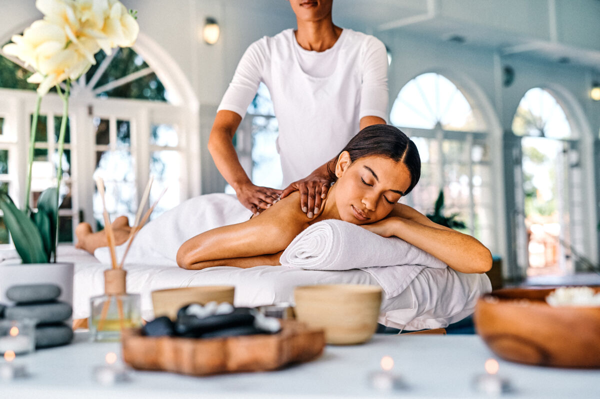 Woman Getting Massage at Spa