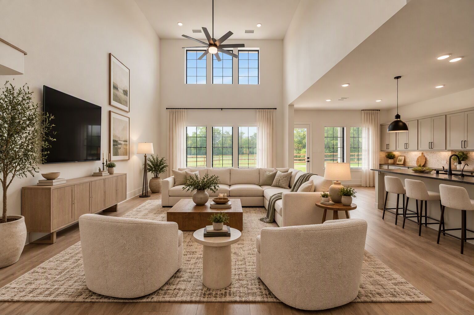 Virtually Staged Family Room