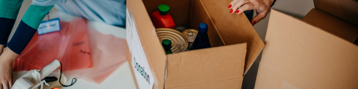 Family Packing Donation Boxes