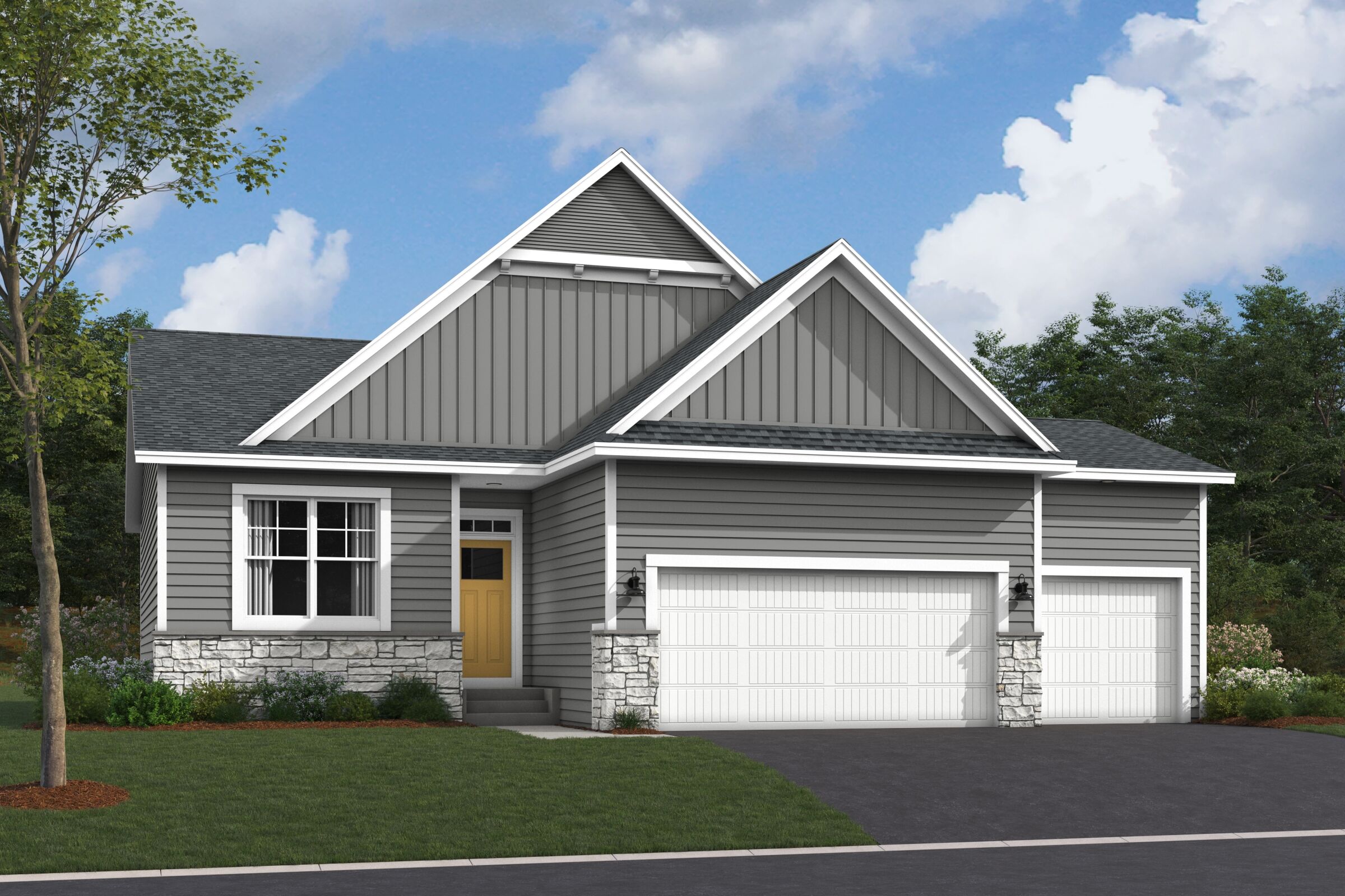 Ivy Elevation C Optional Stone 3-Car